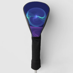 Couvre-club De Golf Rêve Violet Bleu Lumineux Art Fractal Abstrait