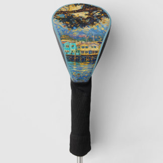 Couvre-club De Golf Rêves inspirés de Klimt du port de Monterey doré