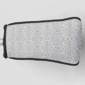 Couvre-club De Golf Rhombus gris, vert, rose sur un blanc (Devant)