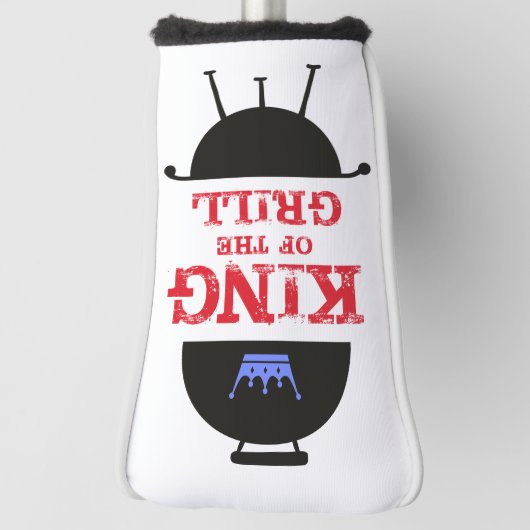 Couvre-club De Golf Roi Du Grill, Rouge Couronne Bleue (Tourné à 90°)