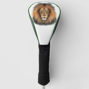 Couvre-club De Golf roi lion de la jungle réaliste homme aquarelle