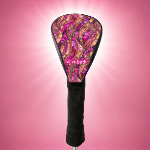 Couvre-club De Golf Rose et or glamour abstraits Personnalisés