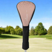 Couvre-club De Golf Rose Gold Blush Pink Parties scintillant Script Mo