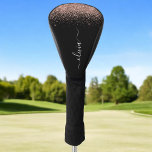 Couvre-club De Golf Rose Gold Blush Pink Parties scintillant Script Mo<br><div class="desc">Rose Gold - Blush Pink and Black Sparkle Parties scintillant Script Monogramme Nom Golf Driver Cover. Cela rend le cadeau parfait pour 16 ans,  mariage,  douche nuptiale,  anniversaire,  baby shower ou bachelorette pour quelqu'un qui aime le luxe glam et les styles chic.</div>
