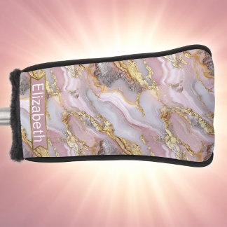 Couvre-club De Golf Rose Gold Moderne Personnalisé à Motif d'Agate