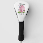 Couvre-club De Golf Rose Pâle Monogramme (Devant)