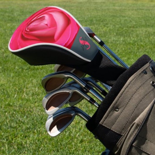 Couvre-club De Golf Rose rose chaud moderne avec nom