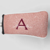 Couvre-club De Golf Rose Rose Parties scintillant or Bourgogne étincel (Devant)