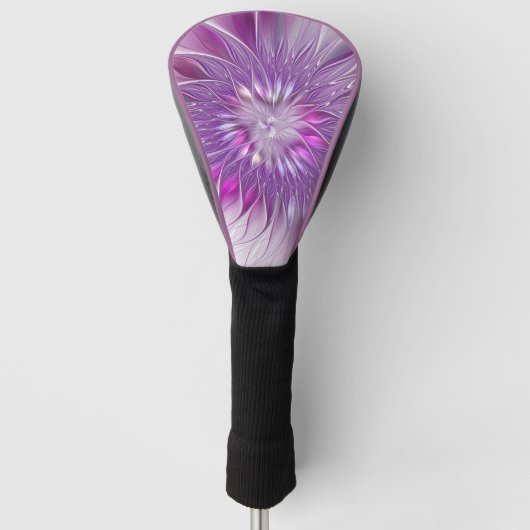 Couvre-club De Golf Rose violet passion Fleur Art Abstrait Fractal (Devant)