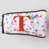 Couvre-club De Golf Rose violet vert Paint Splat rouge Monogramme (Devant)