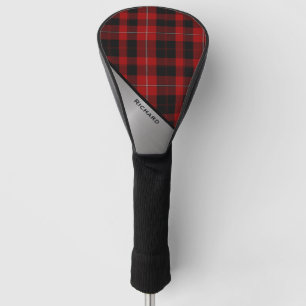 Couvre-club De Golf Rouge & Noir Motif carreau Cunningham & Aspect Alu