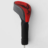 Couvre-club De Golf Ruby Red Metallic Rising Phoenix Monogramme Initia (Incliné)