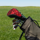 Couvre-club De Golf Ruby Red Plaid Monogram Golf Head Driver Cote (In Situ)