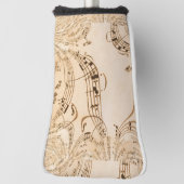 Couvre-club De Golf Rustic Antique Musical Notes (Tourné à 90°)