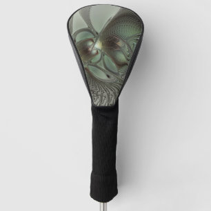 Couvre-club De Golf Sage vert gris fractal art abstrait fantaisie