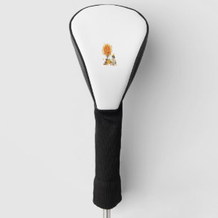 Couvre-club De Golf Saint Bernard Chien Silhouette Citrouille Automne 