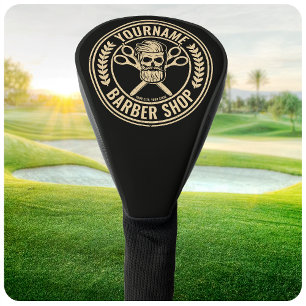 Couvre-club De Golf Salon de coiffure personnalisé Skull Rockabilly