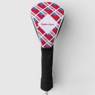 Couvre-club De Golf Samoa et Drapeau Samoan Carrelé Rouge Personnalisa