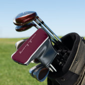Couvre-club De Golf Script Bourgogne | Monogramme moderne élégant (In Situ)