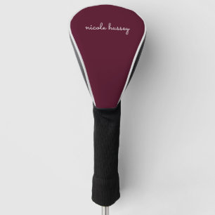 Couvre-club De Golf Script Bourgogne Monogramme moderne élégant