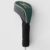 Couvre-club De Golf Script moderne Emerald Green Gold (Incliné)
