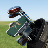 Couvre-club De Golf Script moderne Emerald Green Gold (In Situ)