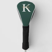 Couvre-club De Golf Script moderne Emerald Green Monogram (Devant)