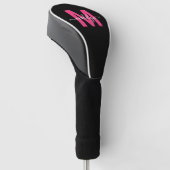 Couvre-club De Golf Script moderne Girl Pink Monogramme Nom (Incliné)