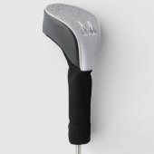 Couvre-club De Golf Script Monogramme Pailleté Argent Féminin (Incliné)