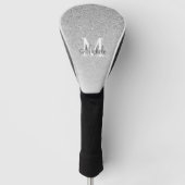 Couvre-club De Golf Script Monogramme Parties scintillant argent fille (Devant)