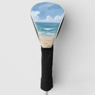Couvre-club De Golf Sentier de la plage   Eau de mer peinte sur la côt