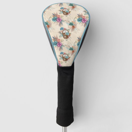 Couvre-club De Golf Série Boho Skull Design 3 (Devant)