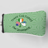 Couvre-club De Golf Shamrock de drapeaux irlandais américains (Devant)