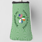 Couvre-club De Golf Shamrock de drapeaux irlandais américains (Tourné à 90°)