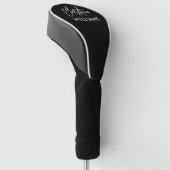 Couvre-club De Golf Signature Monogramme manuscrit Script NOIR (Incliné)