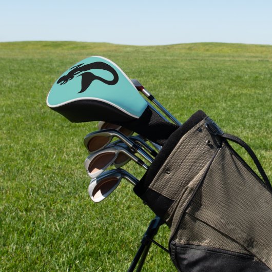 Couvre-club De Golf Silhouette de sirène sur bateau à voile aqua (In Situ)