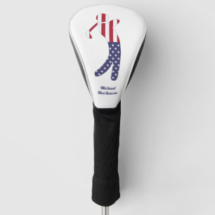 Couvre-club De Golf Silhouette personnalisée de golfeur de drapeau