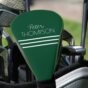 Couvre-club De Golf Simple 3 bandes Nom Emerald Green