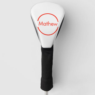 Couvre-club De Golf simple cercle rouge ajouter votre nom lettre texte