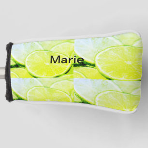 Couvre-club De Golf Simple jaune citron vert ajouter nom minimum perso