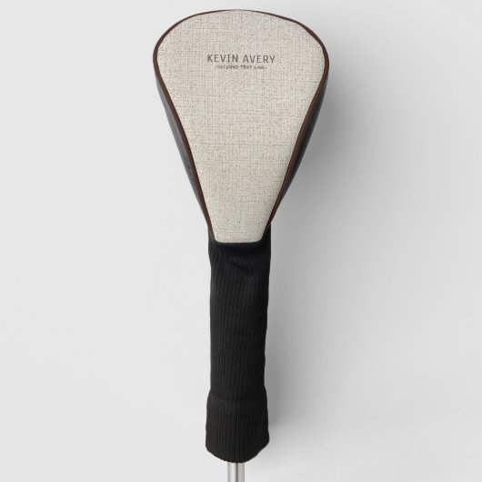 Couvre-club De Golf Simple look bio Texture de lin beige (Devant)