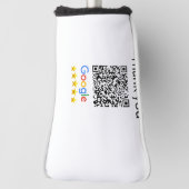 Couvre-club De Golf Simple minimum q r code ajouter logo code d'analys (Tourné à 90°)