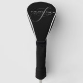 Couvre-club De Golf Simple Moderne Gris Professionnel Script Monogramm (Devant)