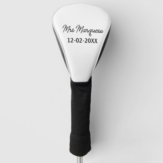 Couvre-club De Golf simple monogramme minimal mrs M nom date année Thr (Devant)