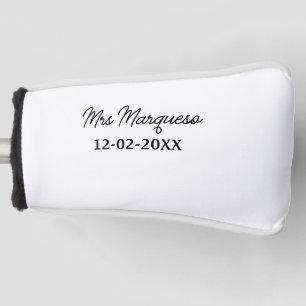 Couvre-club De Golf simple monogramme minimaliste Mme M. nom date anné