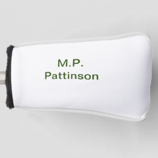 Couvre-club De Golf Simple vert minimal ajouter votre nom de texte pho