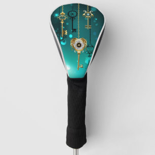 Couvre-club De Golf Skeleton Keys on Green Background