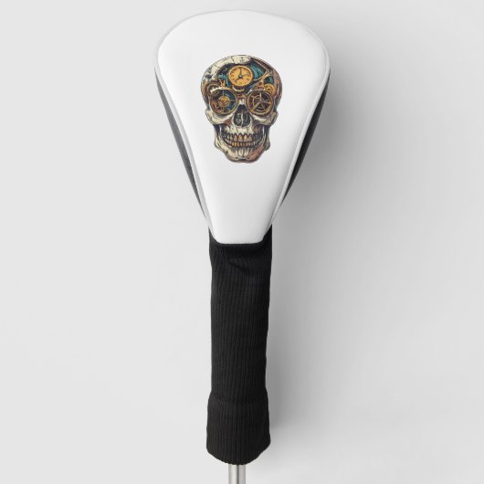 Couvre-club De Golf Skull and Clock Timekeeper (Devant)