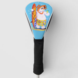Couvre-club De Golf Snowman Surfer avec Cocktail Funny Golf Head Cover