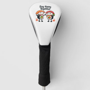 Couvre-club De Golf Soja heureux ensemble Sushi Kawaii Japonais Nourri